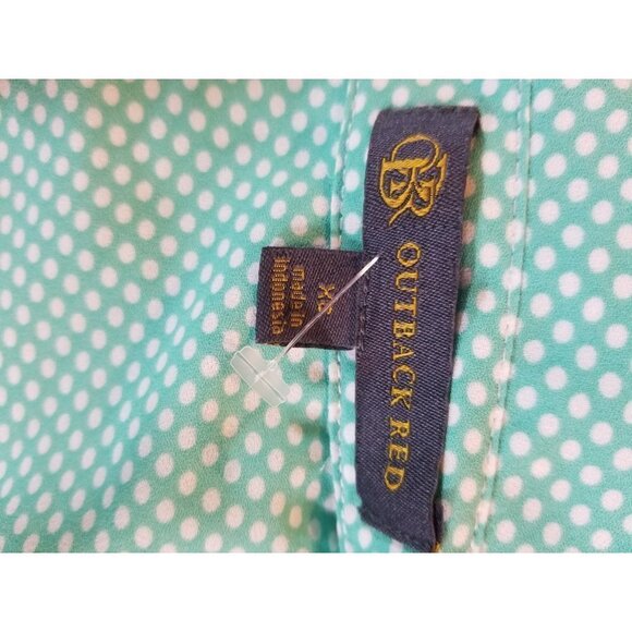 3/$15 The Limited XS Turquoise Polka  Dot Shirt - Picture 3 of 7